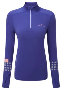RonHill Womens Tech Afterhours 1/2 Zip Tee - Indigo/Blush/Reflect