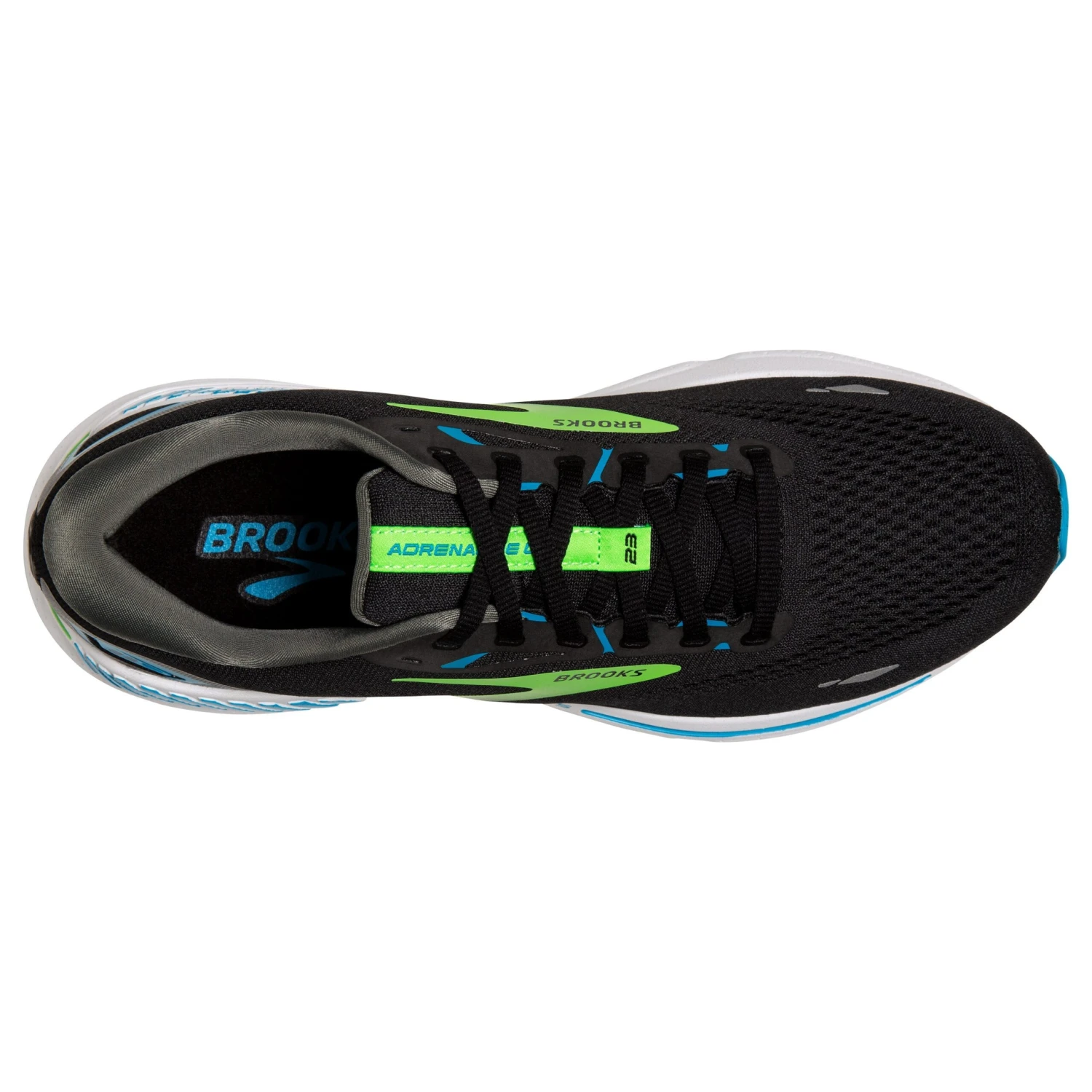 Brooks Mens Adrenaline GTS 23 Wide - 2E Width - Black/Hawaiian Ocean/Green - Stability 6 Brooks Mens Adrenaline GTS 23 Wide - 2E Width - Black/Hawaiian Ocean/Green - Stability - Image 6