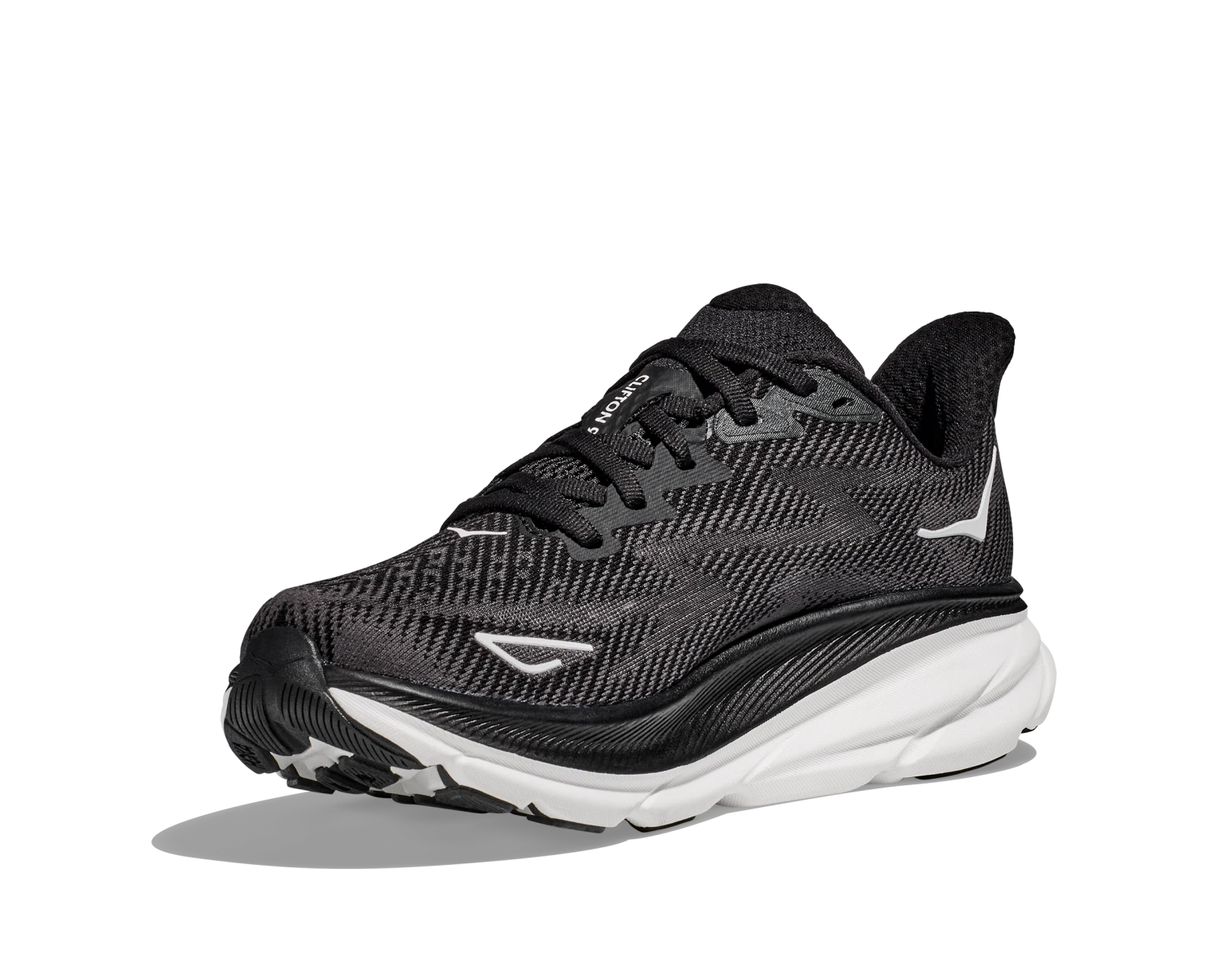 Hoka Mens Clifton 9 - Black/White - Neutral 5 Hoka Mens Clifton 9 - Black/White - Neutral - Image 5