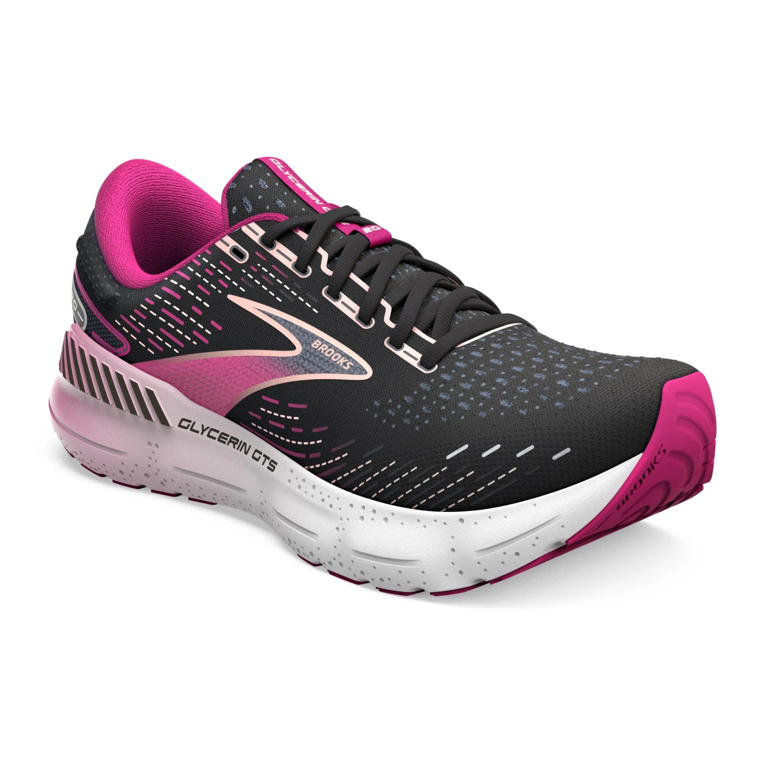 Brooks Womens Glycerin GTS 20 - Black/Fuchsia/Linen - Stability 3 Brooks Womens Glycerin GTS 20 - Black/Fuchsia/Linen - Stability - Image 3