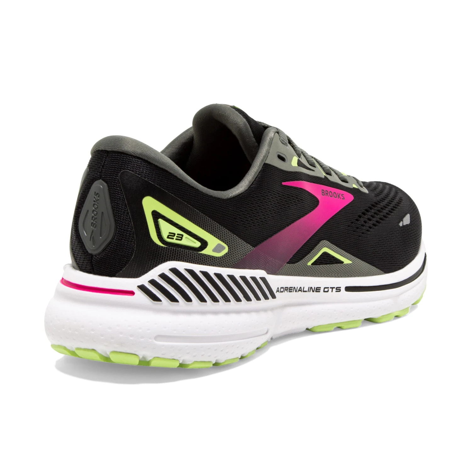 Brooks Womens Adrenaline GTS 23 - Black/Gunmetal/Sharp Green - Stability 4 Brooks Womens Adrenaline GTS 23 - Black/Gunmetal/Sharp Green - Stability - Image 4