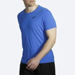 Brooks Mens Atmosphere Short Sleeve - Bluetiful -Hoka Sales Store 211383 434 ma atmosphere mens short sleeve running shirt