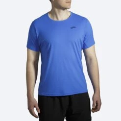 Brooks Mens Atmosphere Short Sleeve - Bluetiful -Hoka Sales Store 211383 434 mf atmosphere mens short sleeve running shirt