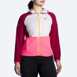 Brooks Womens Canopy Jacket - Razzmatazz/Quartz/Hyper Pink -Hoka Sales Store 221521 633 mf canopy jacket womens running jacket