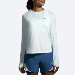 Brooks Womens Sprint Free Long Sleeve - Ice Blue -Hoka Sales Store 221533 490 mf sprint free womens long sleeve running shirt