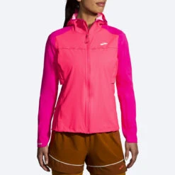 Brooks Womens High Point Waterproof Jacket - Hyper Pink/Fuchsia -Hoka Sales Store 221608 653 mf high point jacket womens running jacket