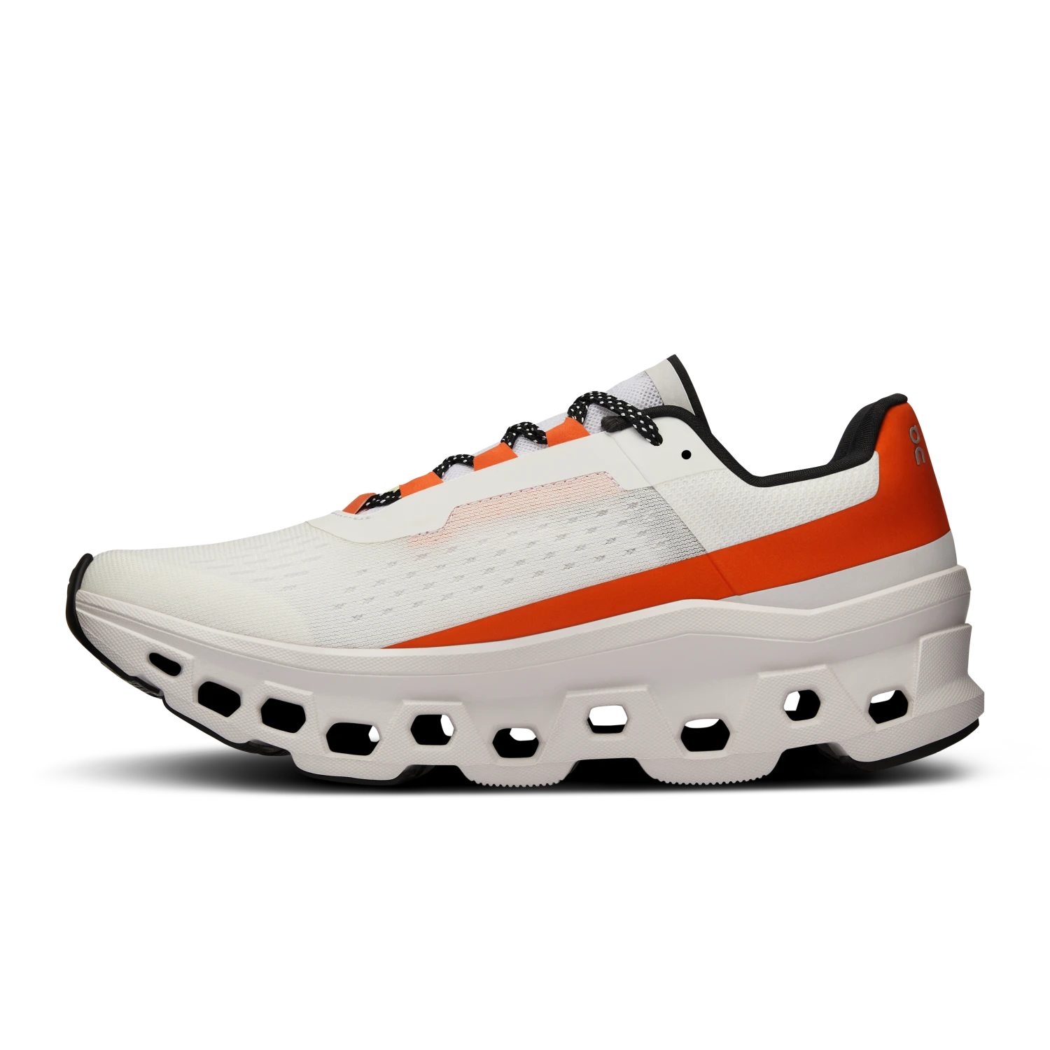 On Running ON Womens Cloudmonster - Undyed-White/Flame 4 On Running ON Womens Cloudmonster - Undyed-White/Flame - Image 4