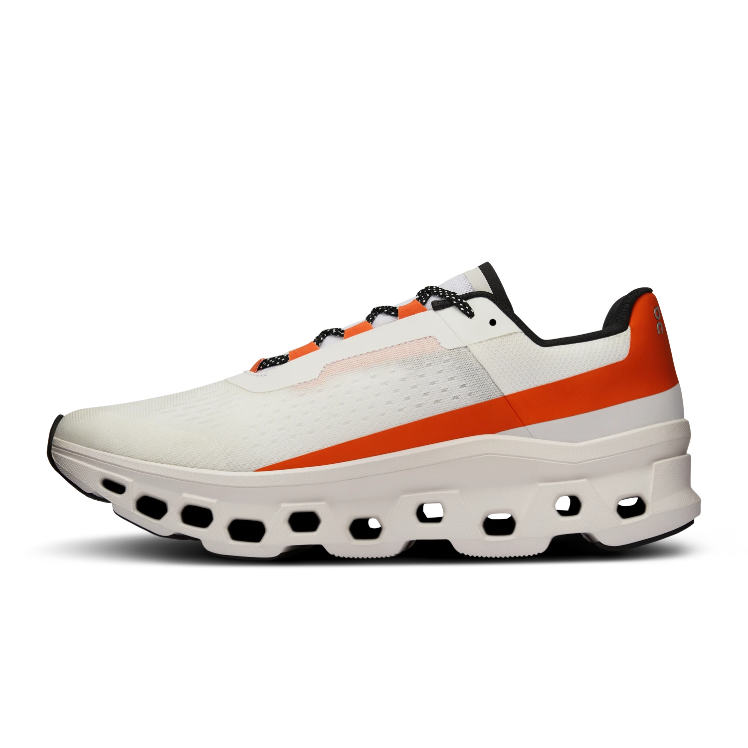 On Running ON Mens Cloudmonster - Undyed White/Flame 4 On Running ON Mens Cloudmonster - Undyed White/Flame - Image 4