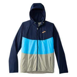Brooks Mens Canopy Jacket - Navy/Spring Break/Pebble