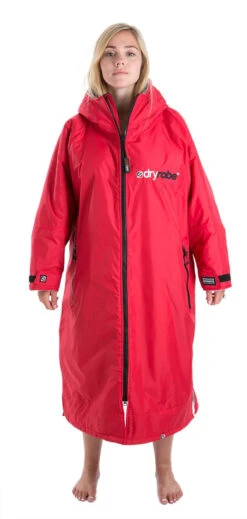 Dryrobe Advance Long Sleeve - Red/Grey -Hoka Sales Store M LS DA RG FRONT 197 c078111d c181 4761 82a4 bd3b8643c8ab