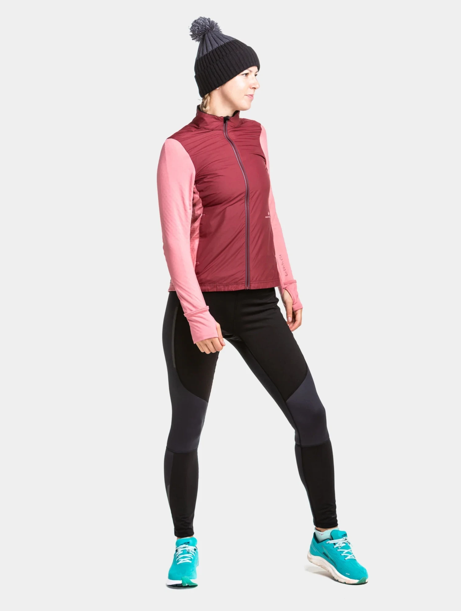 RonHill Womens Tech Hyperchill Jacket - Cabernet/Blush 3 RonHill Womens Tech Hyperchill Jacket - Cabernet/Blush - Image 3