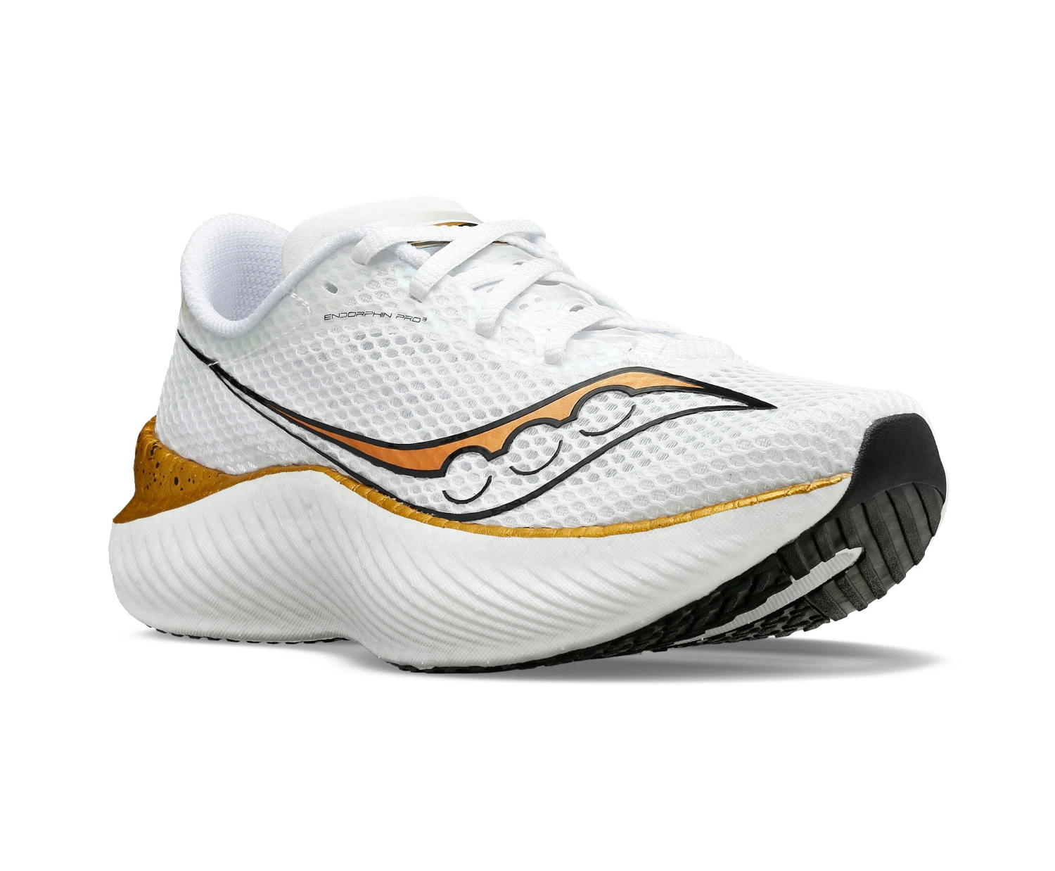 Saucony Womens Endorphin Pro 3 - White/Gold - Neutral 3 Saucony Womens Endorphin Pro 3 - White/Gold - Neutral - Image 3