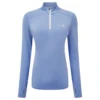 RonHill Womens Life Practice 1/2 Zip Tee - Lake Blue/Vanilla