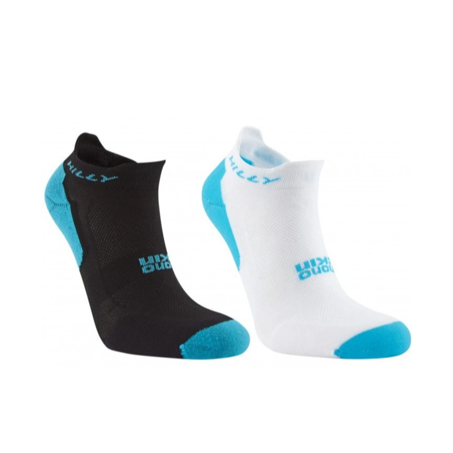Hilly Active Socklet Min Twin Pack - White/Black/Peacock 1 Hilly Active Socklet Min Twin Pack - White/Black/Peacock