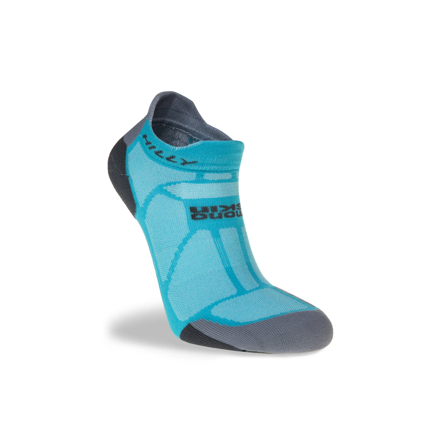 Hilly Womens Marathon Fresh Socklet - Peacock/Charcoal 2 Hilly Womens Marathon Fresh Socklet - Peacock/Charcoal - Image 2