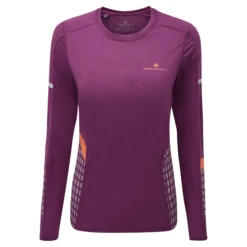 RonHill Womens Tech Afterhours L/S Tee - Grape/Mango/Reflect
