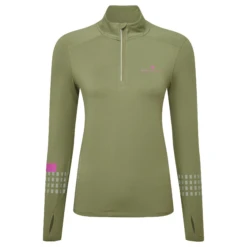 RonHill Womens Tech Afterhours 1/2 Zip Tee - Woodland/Thistle/Reflect