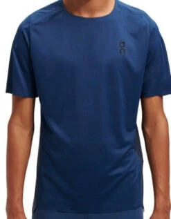 On Running ON Mens Performance SS Tee - Denim/Navy -Hoka Sales Store on performance t running shirt denim navy 1 1153426