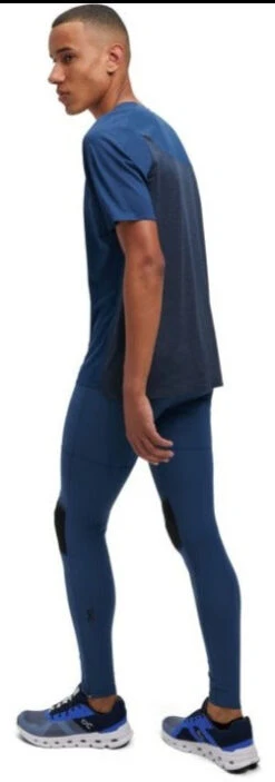 On Running ON Mens Performance SS Tee - Denim/Navy -Hoka Sales Store on performance t running shirt denim navy 3 1153428