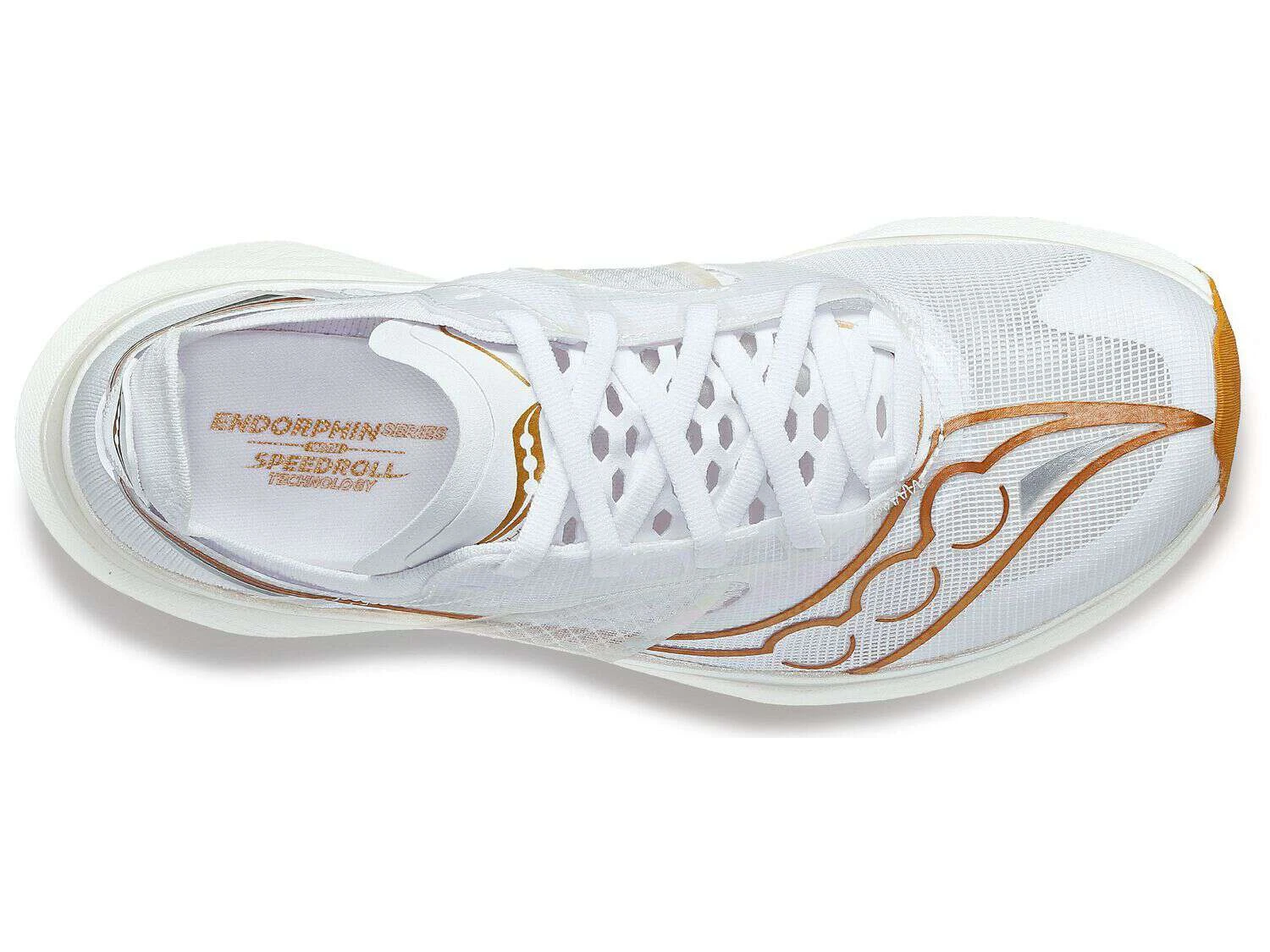 Saucony Womens Endorphin Elite - White/Gold - Neutral 5 Saucony Womens Endorphin Elite - White/Gold - Neutral - Image 5