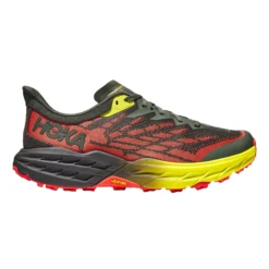 Hoka Mens Speedgoat 5 Wide - 2E Width - Thyme/Fiesta - Trail