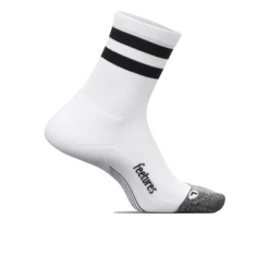 Feetures Elite Light Cushion Mini Crew - White High Top Stripe